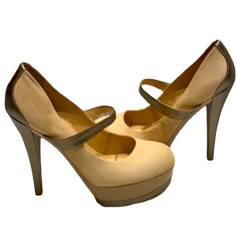 Jessica Simpson Mary Jane Suede Leather platform heels SZ 7